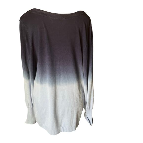 Willow Drive Women's‎ L Navy Blue Dip Dye Sweater Tie-Hem Casual Colorful - Picture 3 of 5